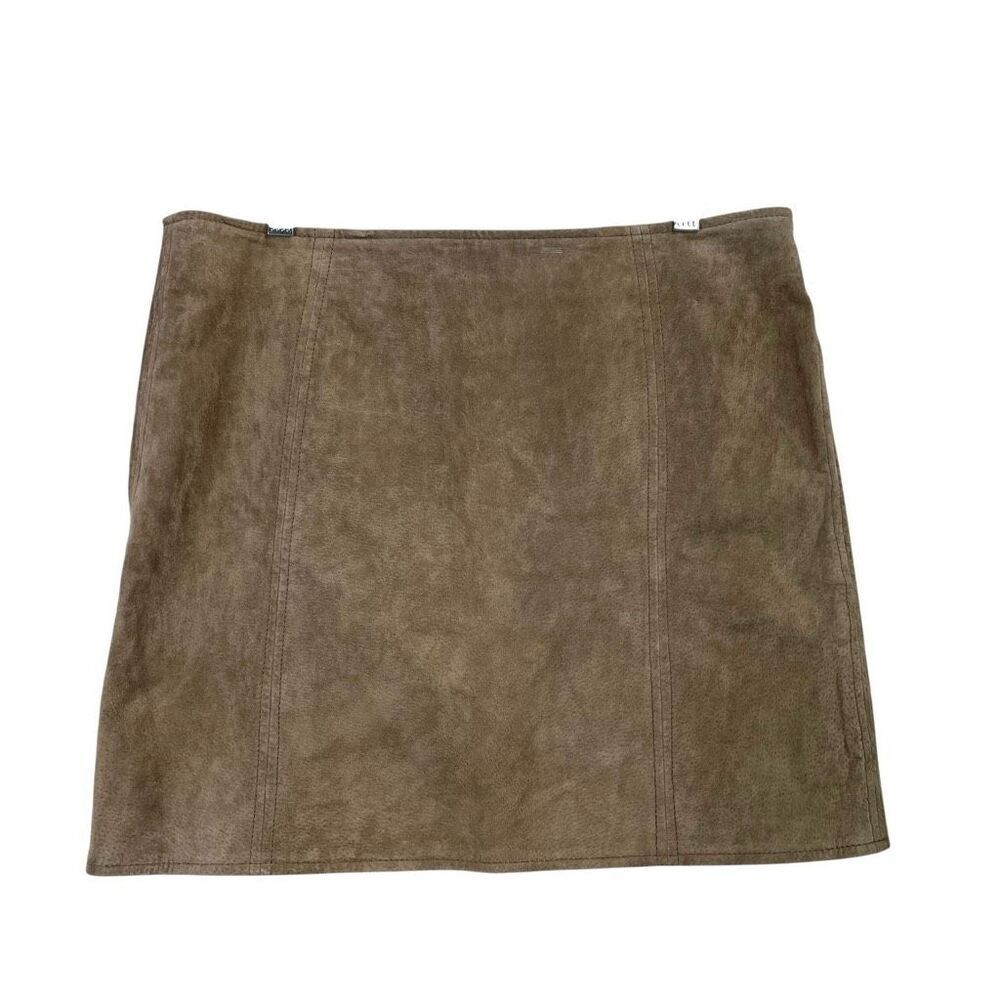 Blank Nyc 100% Genuine Suede Leather Mini Skirt Size 31 Brown